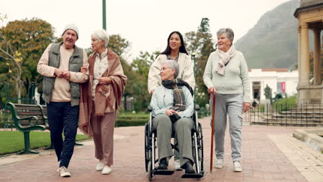 Retirement,-walking-and-elderly-friends-in-park