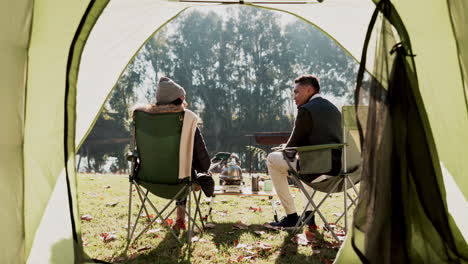 Couple,-camping-and-back-with-tent