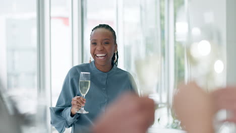 Success,-toast-and-champagne-with-black-woman
