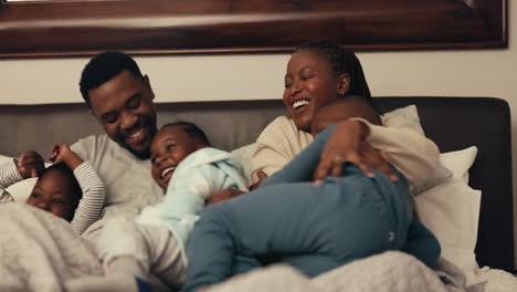 Black-family,-children-and-funny-with-parents
