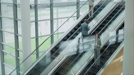 Escalator,-office-and-business-people-on-commute
