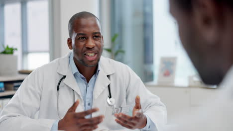 Doctor,-talking-or-black-man-in-consultation