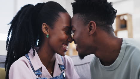 Love,-forehead-or-happy-black-couple-in-home