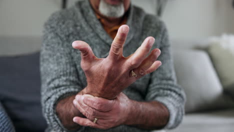 Senior-man,-wrist-and-arthritis-in-closeup