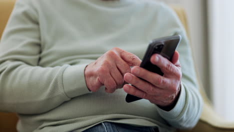 Parkinsons,-cellphone-and-hands-of-elderly-man