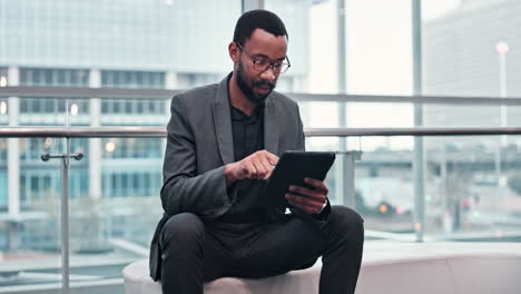 Business,-tablet-and-black-man-in-an-office