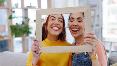 Frauen,-Gesicht-Und-Selfie-Mit-Rahmen