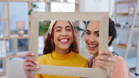 Frauen,-Selfie-Und-Gesicht-In-Einem-Rahmen-Zum-Bewegen