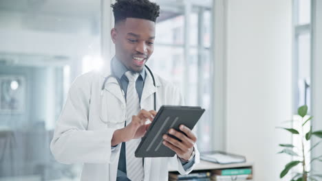 Healthcare,-tablet-and-a-doctor-black-man