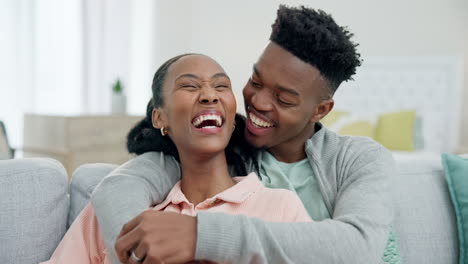 Couple,-black-people-and-laughing-for-conversation