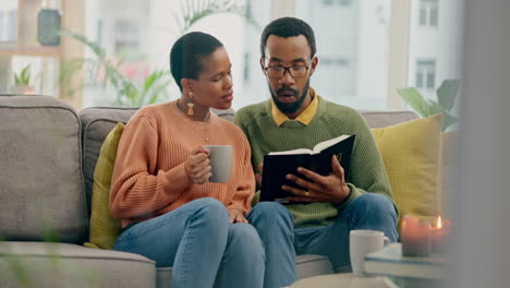 Home,-prayer-or-black-couple-reading-a-book