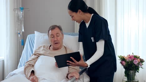 Tablet,-Unterstützung-Und-Eine-Krankenschwester-Mit-Einem-Patienten