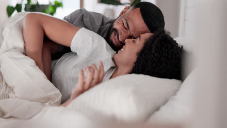Love,-relax-and-morning-with-couple-in-bedroom