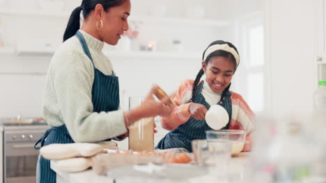 Cooking,-help-and-mother-and-daughter-in-kitchen