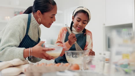 Help,-talking-and-mother-and-child-baking