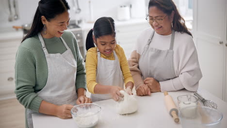 Baking,-food-and-family-help-in-a-kitchen