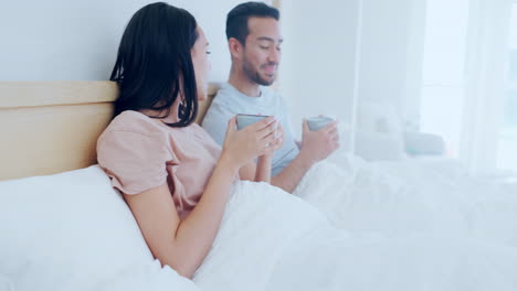 Love,-morning-and-a-couple-drinking-coffee-in-bed