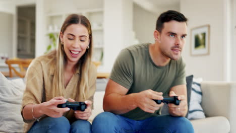 Gaming,-Spielen-Oder-Aufgeregtes-Paar-Mit-Videospiel