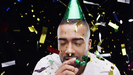 Mixed-race-man-confetti-shower-slow-motion-party-photo-booth
