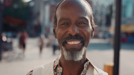 Slow-Motion-Portrait-of-happy-mature-african-american-man-smiling