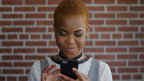 portrait-young-african-american-woman-using-smartphone-enjoying-browsing-online-smiling-happy-student-sending-messages-mobile-communication-satisfaction-slow-motion