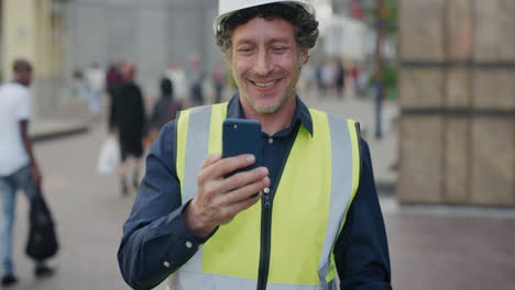 portrait-happy-construction-worker-man-using-smartphone-video-chatting-blowing-kiss-engineer-talking-on-mobile-phone-wearing-safety-helmet-reflective-clothing-in-city-slow-motion