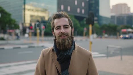 portrait-of-attractive-young-caucasian-bearded-man-smiling-looking-at-camera-funny-surprise-accident-urban-city-street