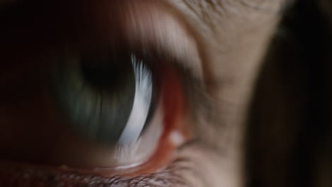 Nahaufnahme-Des-Menschlichen-Auges,-Blinkende-Schöne-Iris,-Neugierig-Aussehendes,-Gesundes-Sehkonzept