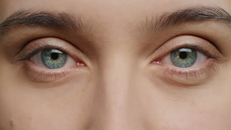 Nahaufnahme-Schöne-Augen-Blinken-Natürliche-Schönheit-Gesundes-Sehvermögen-Makro