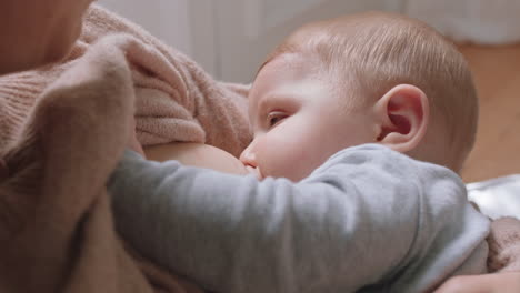 Mutter-Stillendes-Baby-Zu-Hause-Mutter-Stillen-Säugling-Pflegendes-Kind-Säugen-Milch-Von-Der-Brust-Mutterschaft-Mutterschaftspflege