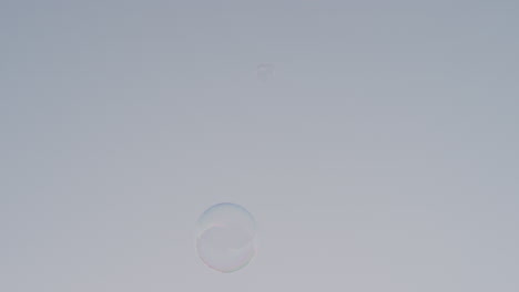 colorful-soap-bubble-floating-gently-in-urban-city-at-sunset