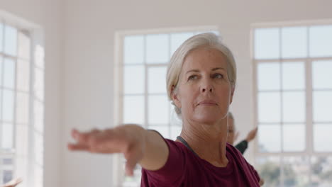 portrait-yoga-class-beautiful-old-woman-exercising-healthy-meditation-practice-warrior-pose-enjoying-group-physical-fitness-workout-in-studio