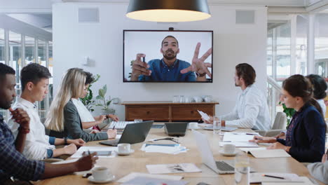 group-of-business-people-having-conference-call-meeting-in-boardroom-team-leader-man-chatting-to-colleagues-using-online-video-chat-on-tv-screen-discussing-ideas-in-office-4k