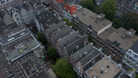 Birds-Eye-View-Over-Amsterdam-Rooftops-in-typical-Neighbourhood