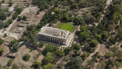 Vista-Aérea-De-La-Antigua-ágora,-Centro-Histórico-De-Atenas,-Attica,-Grecia