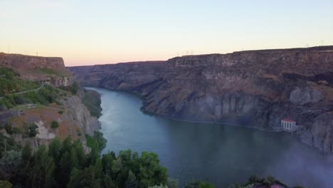 Aerial-Drone-Shot-Exploring-Twin-Falls-River