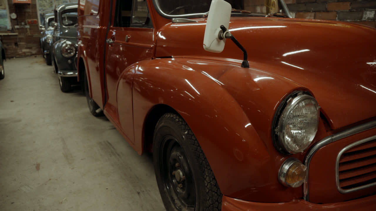Morris Minor Red Classic Car, Old Postman Van Re-build Free Stock Video ...