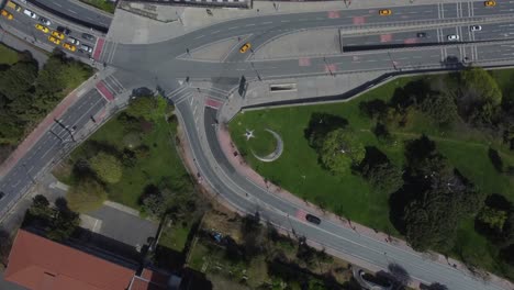 Drone-shot-of-Vodafone-Park-in-Besiktas---drone-is-flying-over-the-stadium-in-birds-eye-view