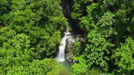 Jima-jump-waterfalls,-Bonao.-Dominican-Republic.-Aerial-reverse