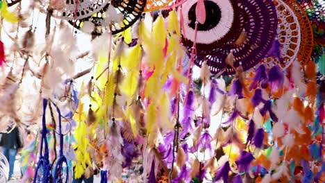 colorful-dream-catcher-many-close-up-shot-at-day-from-flat-angle-in-details