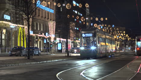 City-downtown-with-Christmas-decorations