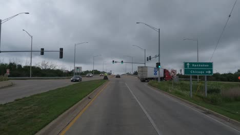 POV:-Car-driving-on-the-highway-in-Monee,-Illinois