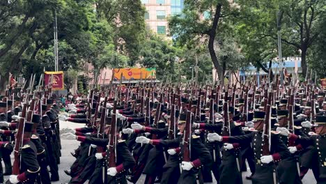 slow-motion-shot-of-the-mexican-army-war-corps-during-the-military-parade