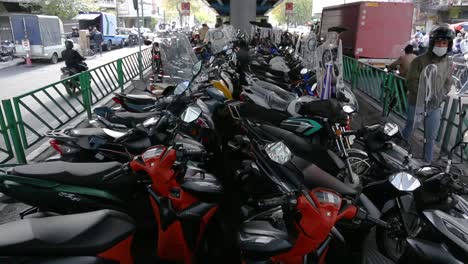 Motorbikes-with-windshield-in-Tehran,-Iran