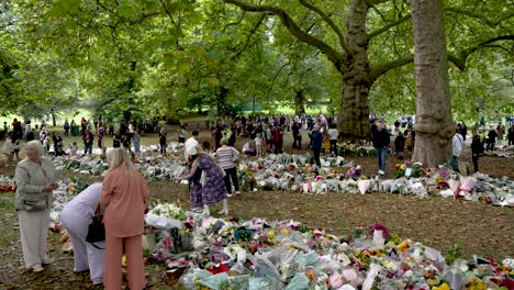 Menschen,-Die-Green-Besuchen,-Um-Die-Floralen-Tribute-Für-Königin-Elizabeth-Ii-Am-10.-September-2022-Im-Green-Park-Zu-Sehen