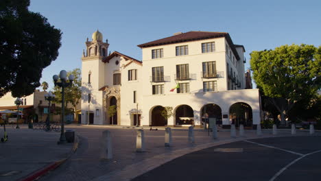 La-Plaza-United-Methodist-Church,-a-historic-church-building-and-current-home-of-the-Museum-of-Social-Justice,-in-LA's-Plaza-Park