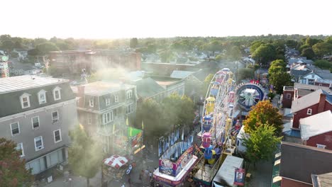 Smoke-and-steam-from-fire-at-street-fair-carnival