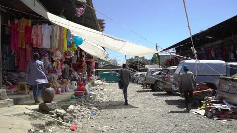 Verschiedene-Aufnahmen-Eines-Lokalen-Marktes-Am-Rande-Von-Addis-Abeba,-äthiopien