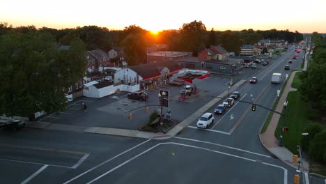 Aerial-zoom-on-a-Turkey-Hill-gas-station-and-convenience-store