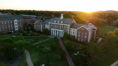 University-building-with-sunset-in-background